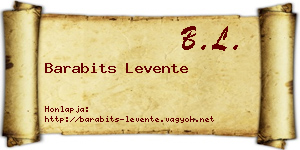 Barabits Levente névjegykártya